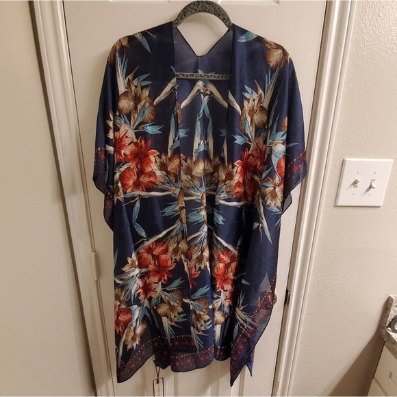 New Floral kimono coverup plus size‎ OSFA - Picture 1 of 6